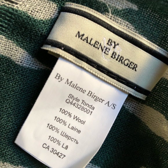 BY Malene Birger Green & Beige Wool Scarf - Picture 6 of 8